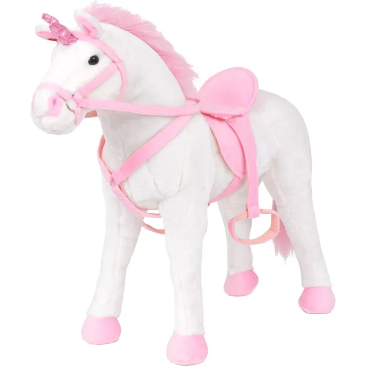 Plüschtier Stehend Einhorn Weiß und Rosa XXL