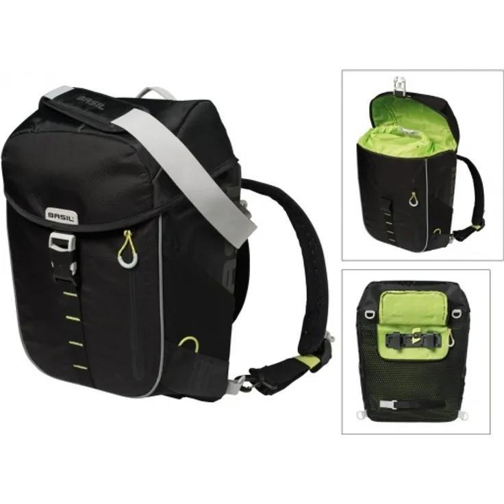 Basil Einzeltasche Miles black lime,wasserdicht, 14 Ltr.
