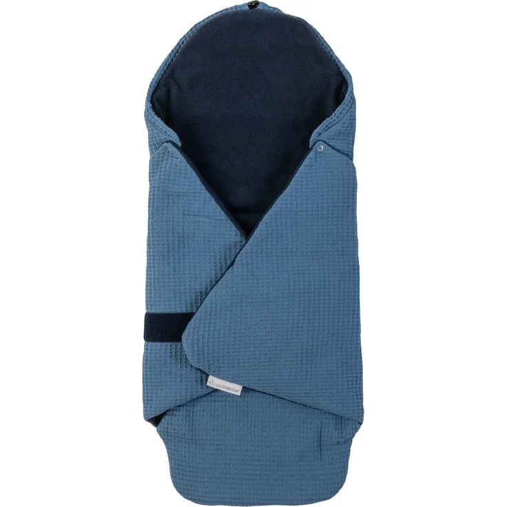 ULLENBOOM ® Einschlagdecke Babyschale, Für Winter geeignet, Blau (Made in EU) - Babydecke für Autositz (z. B. Maxi Cosi ®) oder Kinderwagen, ideale Decke für Babys