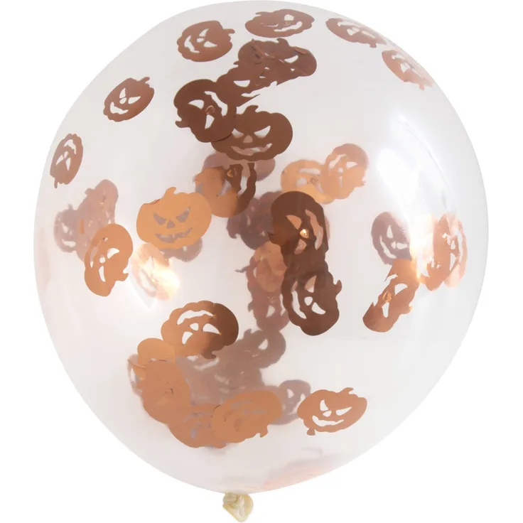 Ballons mit Kürbis Konfetti 30 cm - 4 Stück