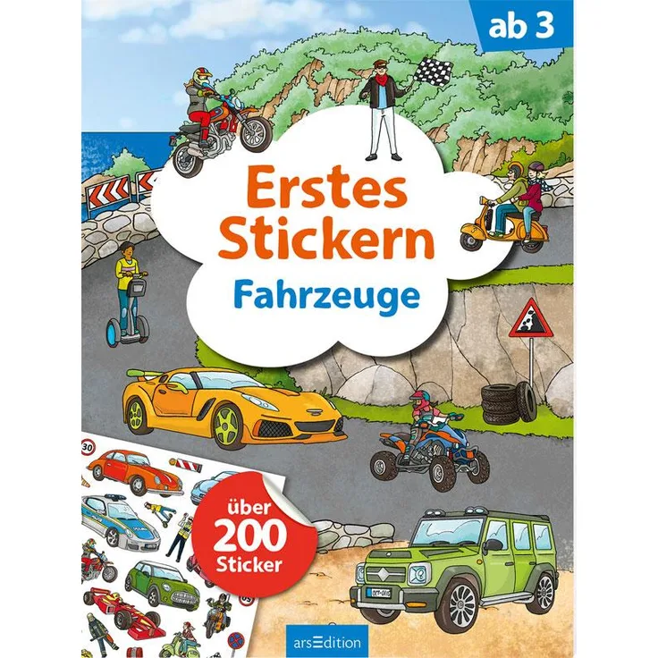 Erstes Stickern Fahrzeuge + 200 Sticker