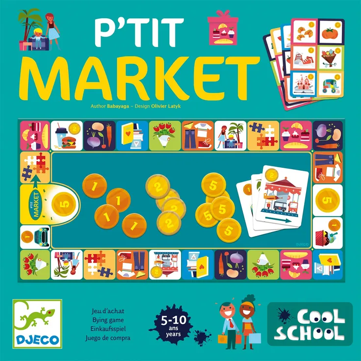 Djeco - Cool School Little Market Geschicklichkeitsset, Mehrfarbig (38533)