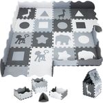 Moby-System Puzzlematte für Babys, 150 x 150 cm, Spielmatte, geruchlos, Matte große, Puzzle Matte für Jungen & Mädchen, Spielmatte schadstofffreie, geruchlose Krabbelmatte