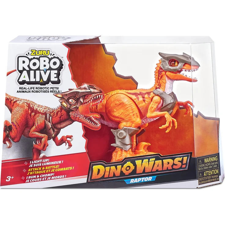 ROBO ALIVE Dino Wars Raptor Spielzeug, Roboter-Spielzeug, realistische Dinosaurier-Bewegung, Kampfpanzer (Raptor)