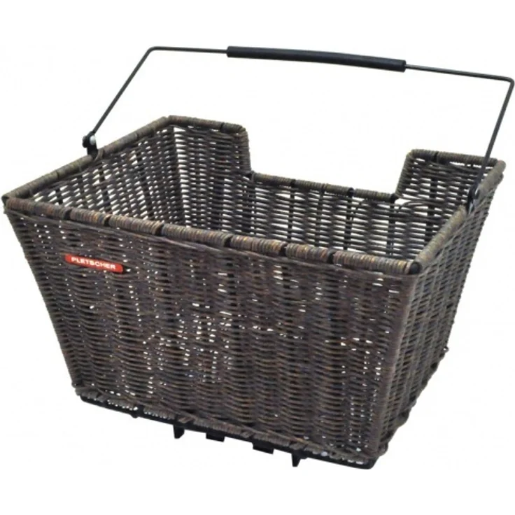 Hinterradkorb Pletscher Rattan braun, mit Pletscher 3-Punkt-Adapter – Bild 1