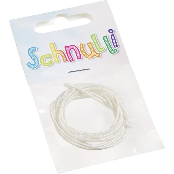 Schnulli-Kordel geflochten 1,8 mm, Dehnung 35 %, EN 71 konform, weiss, Btl. 1mtr.