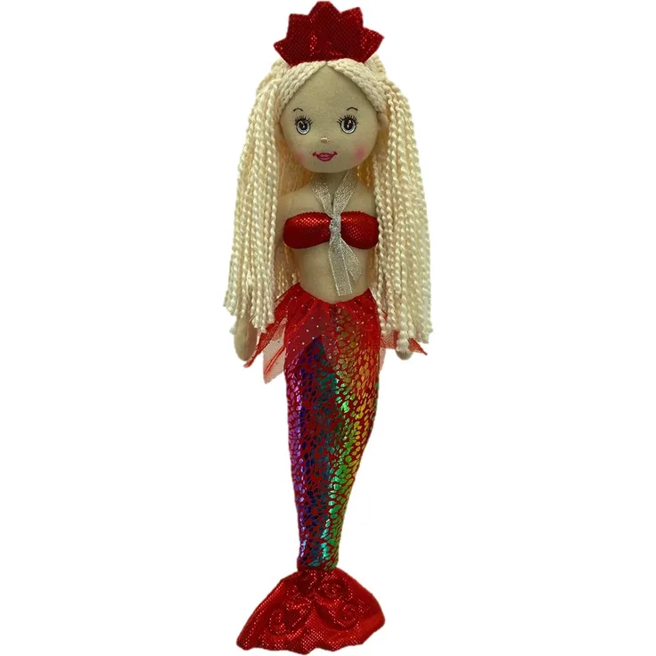 Sweety Toys 13357 Stoffpuppe Meerjungfrau Plüschtier Prinzessin 45 cm rot