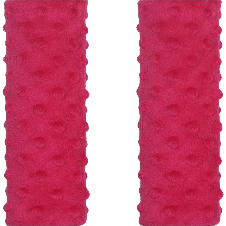 Balbina 2 Stück Gurtpolster Auto, Schulterpolster Erwachsene Kinder, Babyschale, einsetzbar als Schoner für Kinderwagen Rucksäcke, Minky-Stoff, Universal 7 x 21 cm, Rot