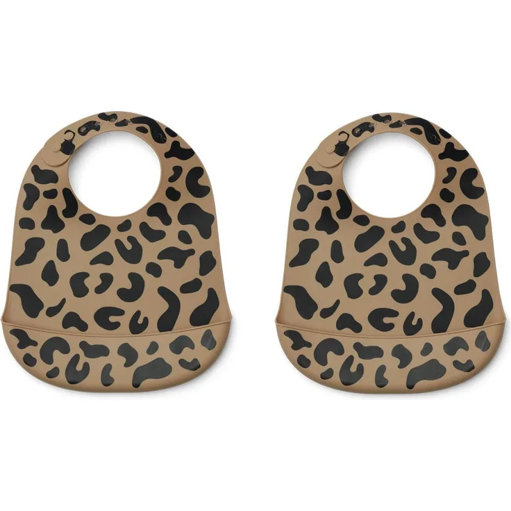LIEWOOD Tilda Silikon-Lätzchen 2er-Pack Mega leo / Oat mix One size