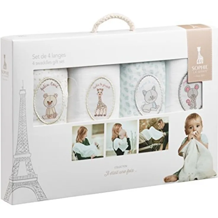 Vulli 'Sophie la girafe' 4-er Pack Pucktücher 70x70 cm