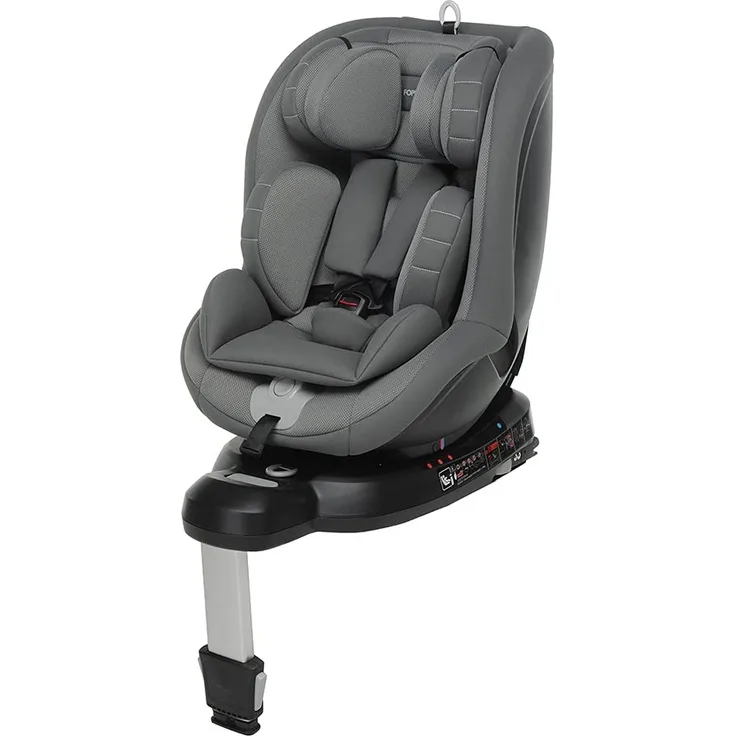 Foppapedretti Logik i-Size Autokindersitz drehbar 360° ISOFIX für Kinder mit Höhe von 40 bis 105 cm (bis 18 kg), Grey