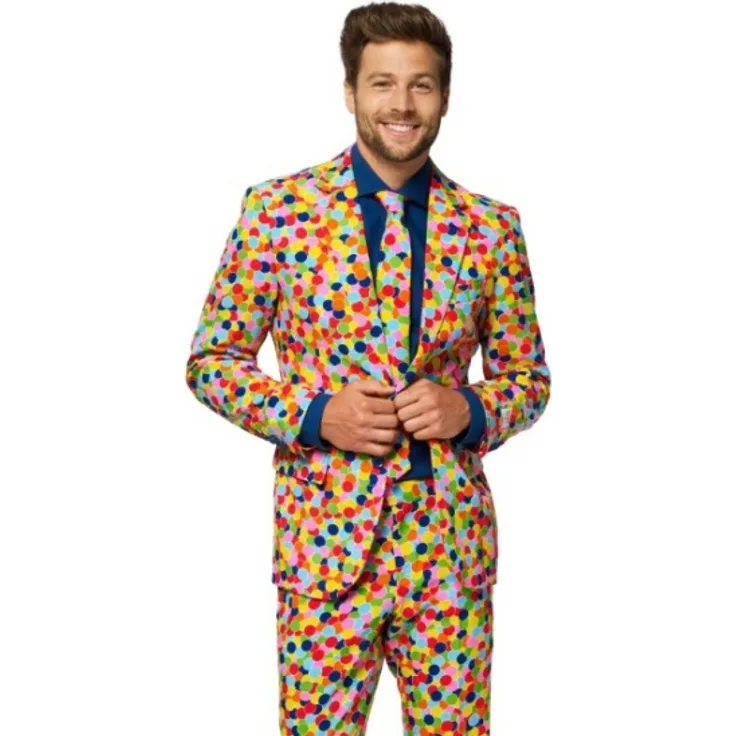OppoSuits Confetteronimännerkostüm polyester mt 58