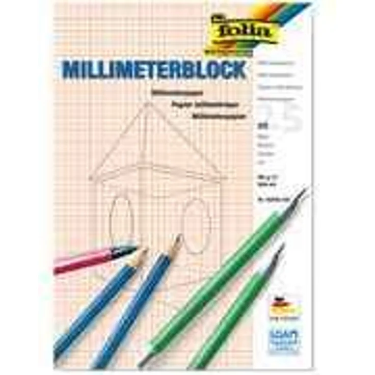 folia Millimeterpapier Block DIN A3 80 gqm 25 Blatt