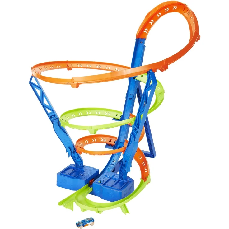 Hot Wheels HJT51 - Action Crash-Spirale Autorennbahn mit Crash-Zonen und batterie-betriebenem Beschleuniger, enthält 1 Spielzeugauto, Spielzeug für Kinder ab 5 Jahren - Preisvergleich