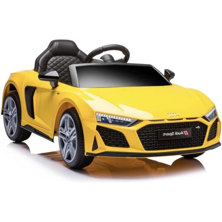 Kinder Elektroauto Audi R8 Gelb ZWEI Motoren, LED, Audio, FB