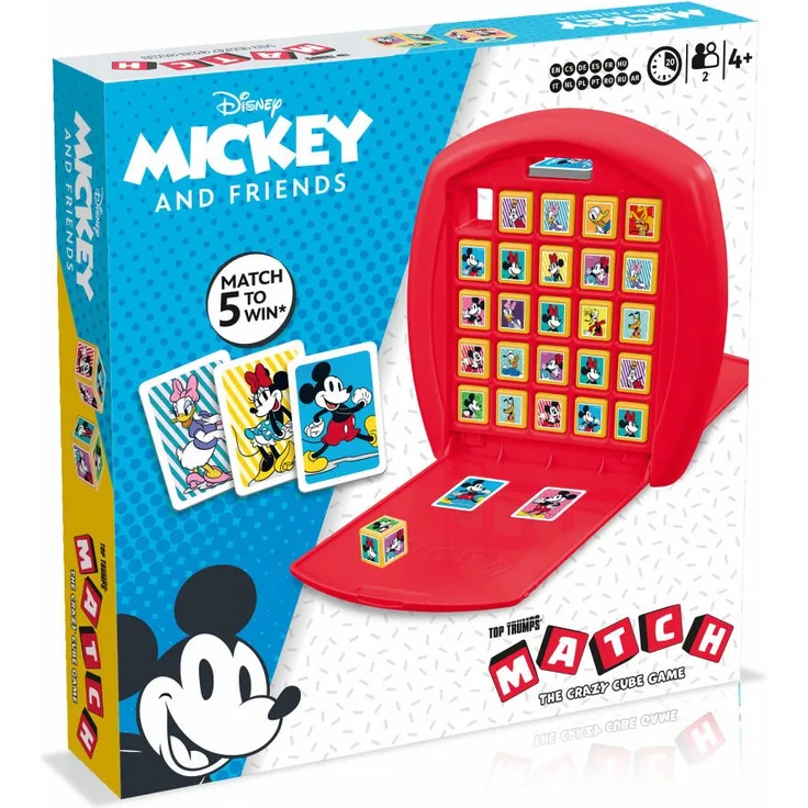 Winning Moves 48170 - Top Trumps Match, Disney Mickey and Friends, The Crazy Cube Game