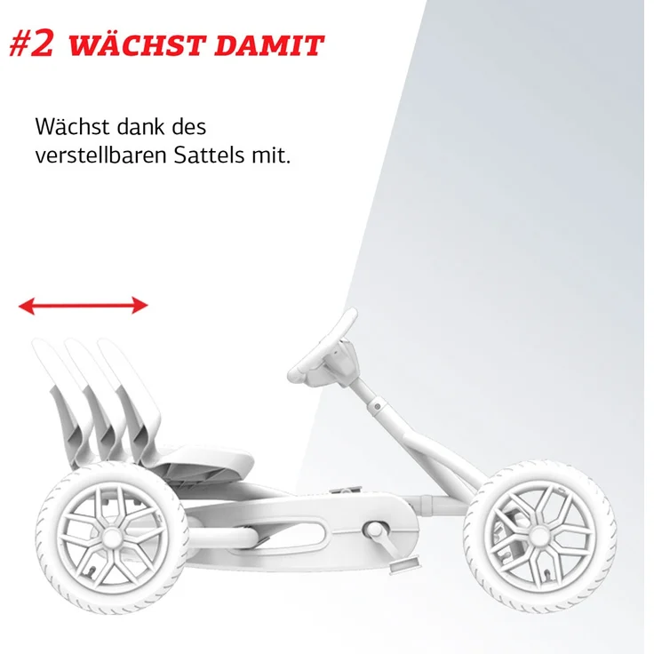 BERG 'Buddy 2. 0 Lua' Gokart, BF-R 2.0, ab 3 Jahren, 3-fach-Sitzverstellung, max. belastbar bis 50 kg, türkis/pink – Bild 8
