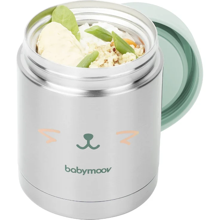 Babymoov EATS'ISY Edelstahl-Thermobehälter für Babynahrung, 350ml Füllmenge, hermetischer Schraubverschluss – Bild 1