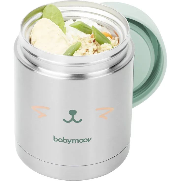 Babymoov EATS'ISY Edelstahl-Thermobehälter für Babynahrung, 350ml Füllmenge, hermetischer Schraubverschluss