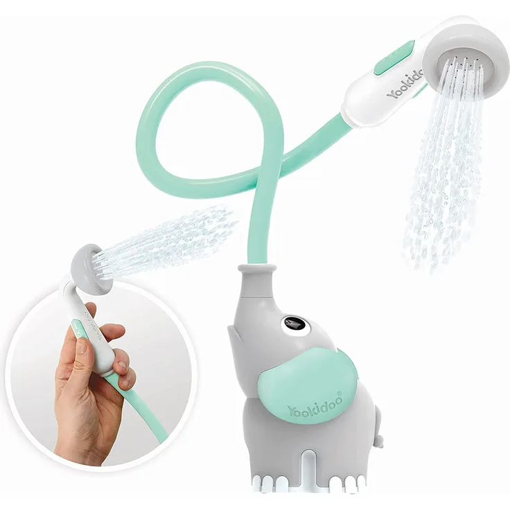 Yookidoo - Handbrause Elefant Türkis – Spielzeug für Baby-Badung – Spielzeug für Bad und Dusche – Spielzeug für Babys – Geschenk für Babys von 0 bis 2 Jahren
