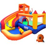 Ballsea Große Hüpfburg mit Gebläse, Trocken-/Wasserrutsche, geeignet für Kinder von 3 bis 10 Jahren, Children's Bouncy Castle for Indoor or Outdoor use 320 x 280 x 232 cm
