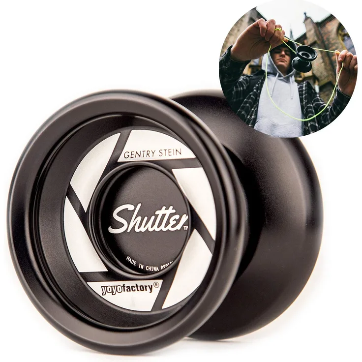 YoyoFactory Shutter Profi Yo-Yo von Weltmeister - SCHWARZ (Fortgeschrittenes YoYo, Schnur und Anleitung Enthalten)