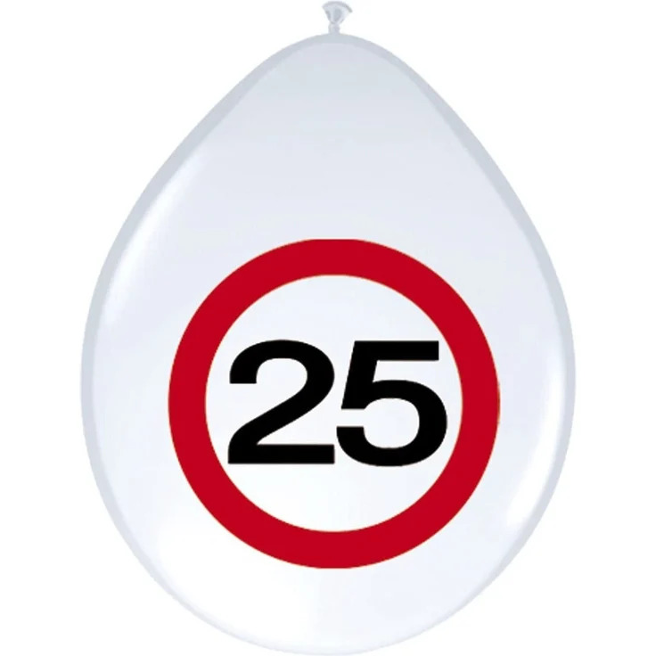 Folat 05374 - Latexballon - 30 cm - Verkehrszeichen - Zahl 25 - 8 STK. - Preisvergleich – Bild 1