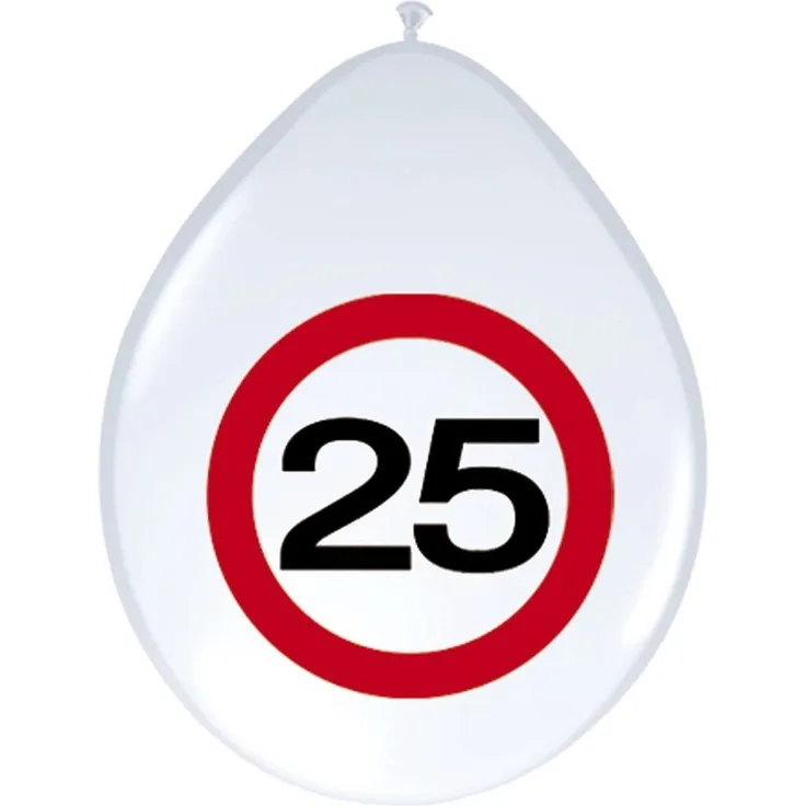Folat 05374 - Latexballon - 30 cm - Verkehrszeichen - Zahl 25 - 8 STK. - Preisvergleich