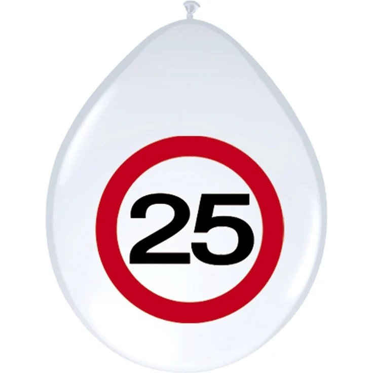 Folat 05374 - Latexballon - 30 cm - Verkehrszeichen - Zahl 25 - 8 STK. - Preisvergleich – Bild 3
