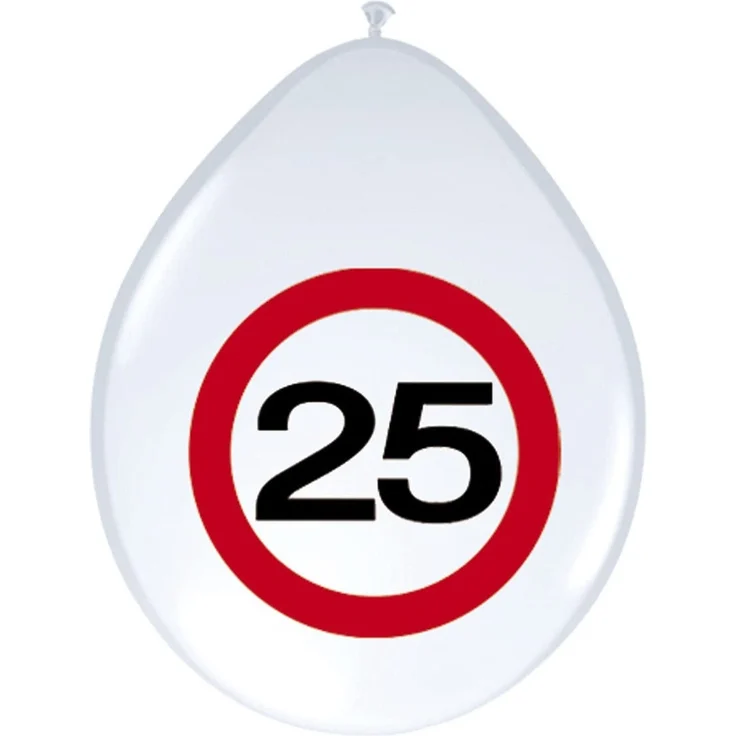 Folat 05374 - Latexballon - 30 cm - Verkehrszeichen - Zahl 25 - 8 STK. - Preisvergleich – Bild 2