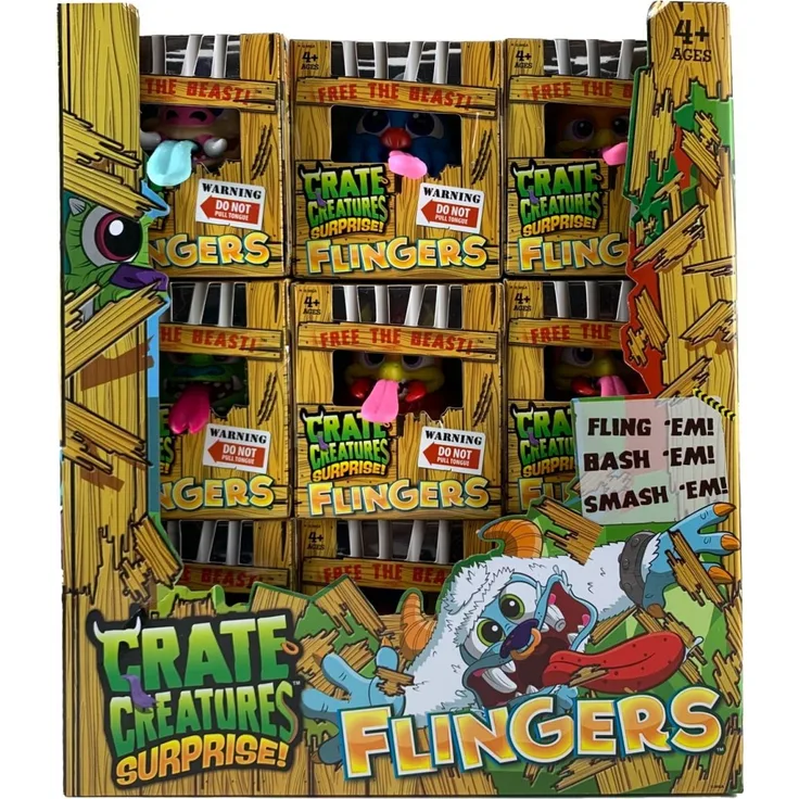 Crate Creatures Surprise Flingers Entfessle das Biest, 1 Stück, zufällige Auswahl
