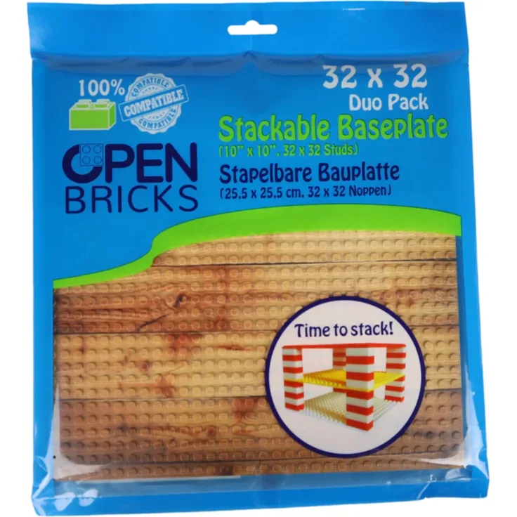 Open Bricks Baseplate 32x32 wooden floor [Duo Pack]