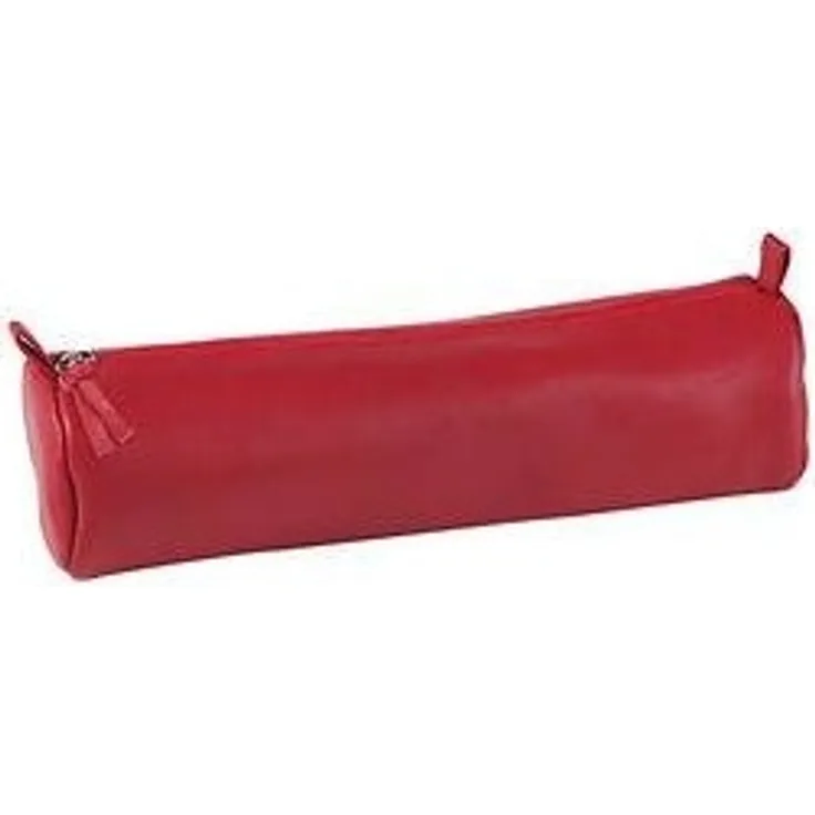 Clairefontaine 8308C Schlampermäppchen (aus echtem Leder, gefärbt, Ø5,5 x 22cm) 1 Stück rot