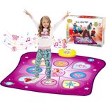 Tanzmatte Kinder Spielzeug Geschenke für Mädchen Jungen Alter 3 4 5 6 7 8+ Jahre, Musikmatte mit Herausforderung Modi LED Anzeige Integrierter Musik, Weihnachten Geburtstag Kinderspielzeug (Violett)
