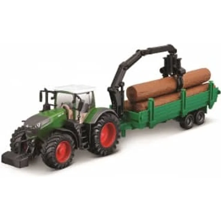 Bburago Traktor Fendt - mit Holztransporter - ca. 10 cm