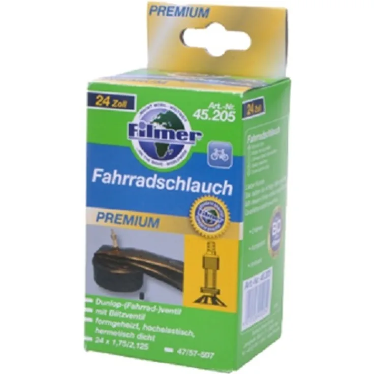 Filmer 45. 205 Fahrradschlauch 24 x 1,75/2,125 Dunlop - Schlauch für 24" Fahrrad