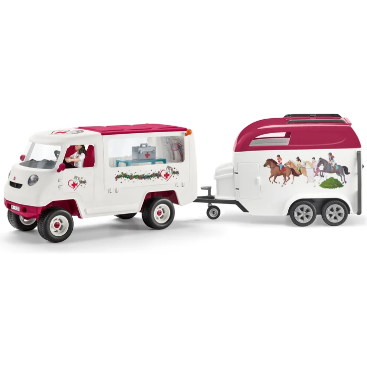 Schleich Horse Club 42439 'Mobile Tierärztin mit Hannoveraner Fohlen', ab 5 Jahren, 37 Teile, 30 x 25 x 14 cm - Preisvergleich – Bild 4