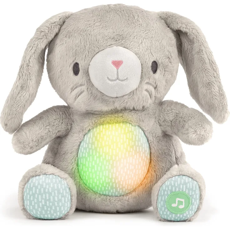 Ingenuity Heart to Hugs Sylvi Wohlfühl Plüschhase, Lichter und Geräusche durch Schütteln des Spielzeugs oder durch Drücken des Fußes, 0+ Monate