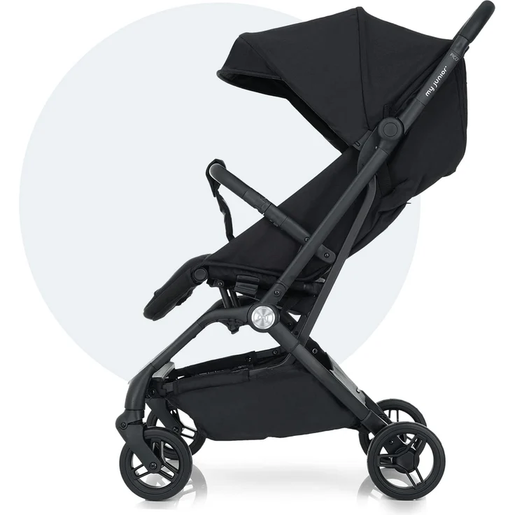my junior® Buggy PICO² | bis 22kg | Einhand AutoFold-Klappmechanismus | Ergonomische Liegeposition nach IGR e. V. | großes Sonnenverdeck UV50+ | Handgepäckmaß | 2 Belüftungsfenster - Black Night – Bild 1