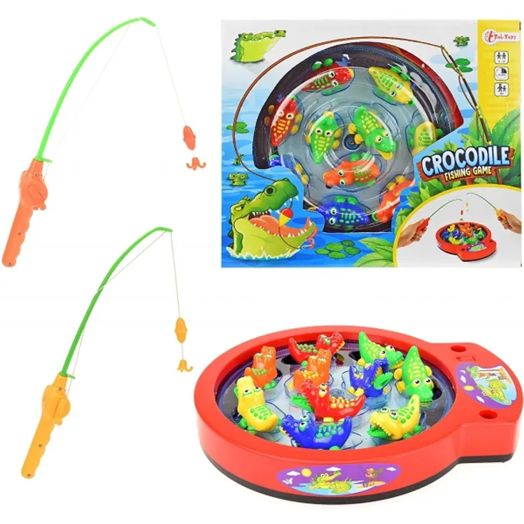 Krokodil-Fischerei-Spiel 13-teilig 30 cm mehrfarbig