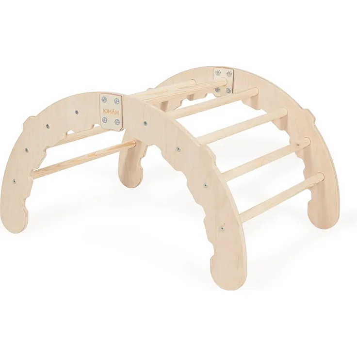 MAMOI® Klettergerüst indoor für Kinder | Kletterbogen Holz Natürliche Materialien | Triangle Gym | Wippe Holz | Triangle Gym Dreieck | Kletterdreieck für Kinderzimmer | CE | 100% ECO | Made in EU