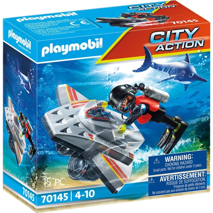 Playmobil City Action 70145 'Seenot: Tauchscooter im Rettungseinsatz', 15 Teile, ab 4 Jahren – Bild 1