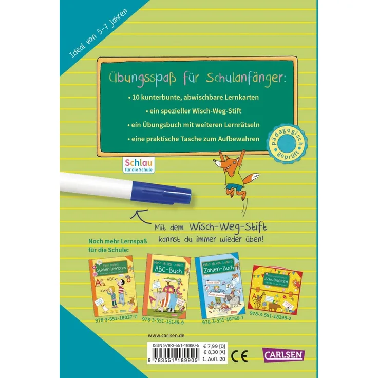 Carlsen 'Mein Wisch-Weg-Set: Lernspaß / Schlau für die Schule Bd.2' Lernkarten
