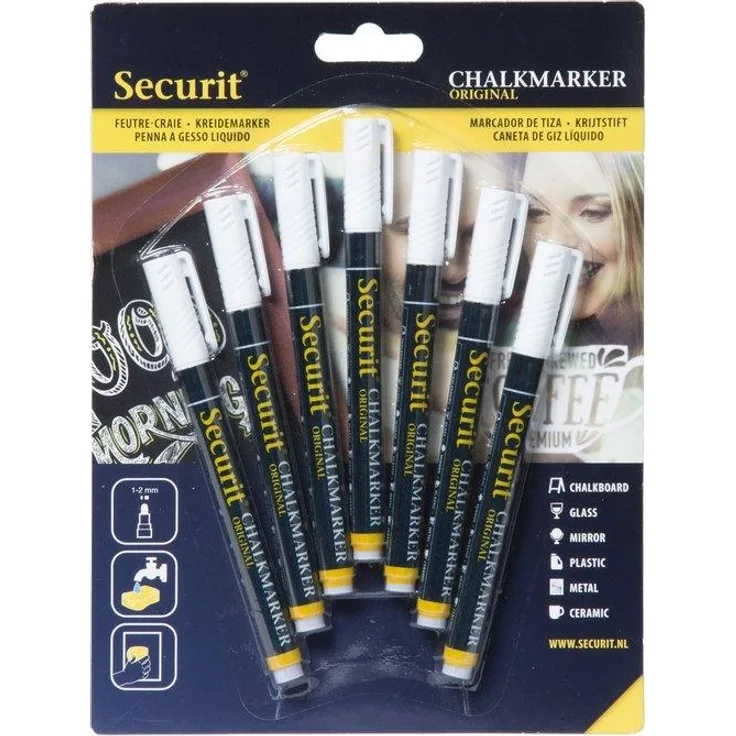 Securit | Chalkmarker liquid set of 7 1-2mm White