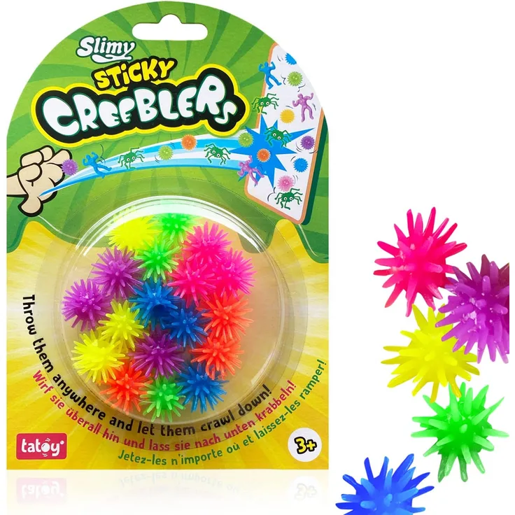 Tatoy Slimy Sticky Creebler - Creeblers - Original Wandkrabbler, klebrige Fensterläufer, Creeblers, Heros und Glow in The Dark Glibber Spinnen, Sensory Antistress Fidget für Kinder (ab 3 Jahre)