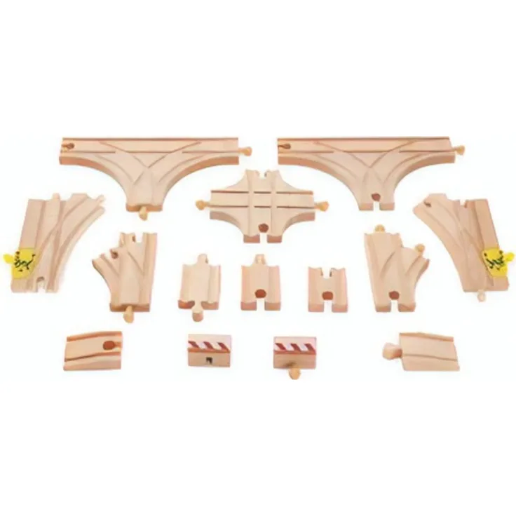 Hape Eisenbahnschiene Holz 14-teilig