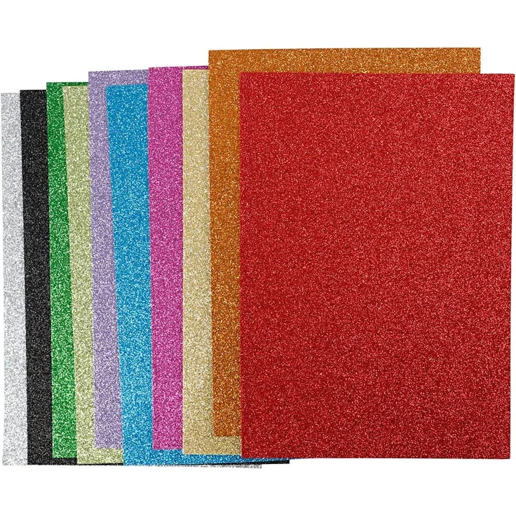 Schaumstoffplatten A4 Glitter 10 Stück