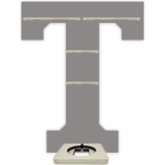 Farbklecks Collection Regal für Toniebox und Tonie-Figuren, Alphabet T, grau