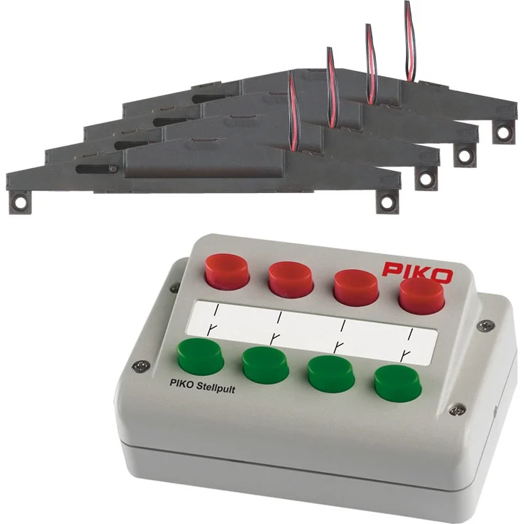 Piko 55392 H0 A-Gleis Set 4 Weichenantriebe + Stellpult – Bild 2