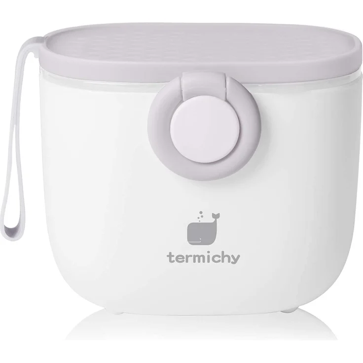 Milchpulver Portionierer baby, Termichy Milchpulver-Spender, 250g luftdichter tragbarer Milchpulver-Behälter für Reisen, mit Schaber und Löffel (Grau&weiß,1 Stück) – Bild 1